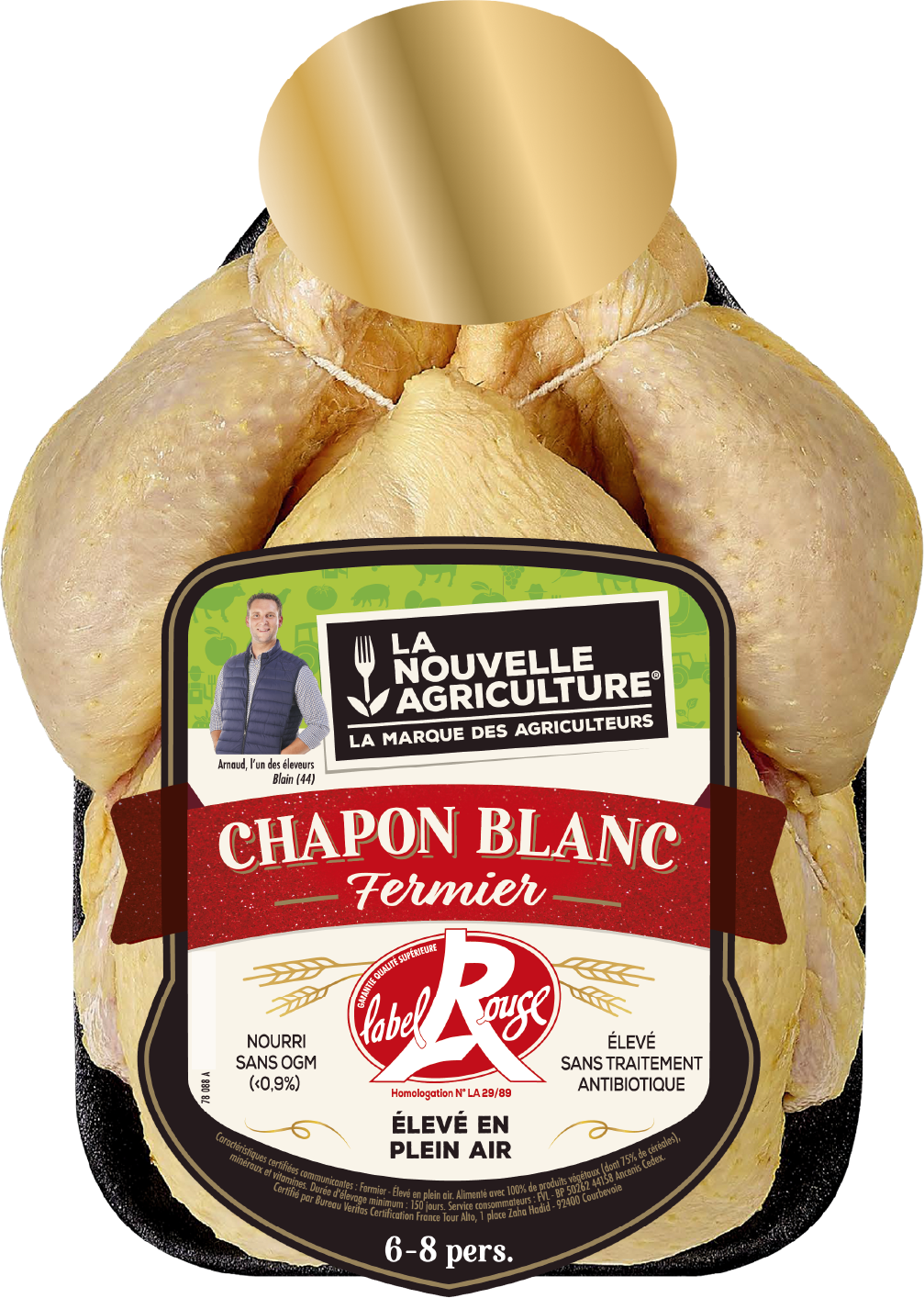 Pack produit de Chapon Blanc Fermier Label Rouge La Nouvelle Agriculture