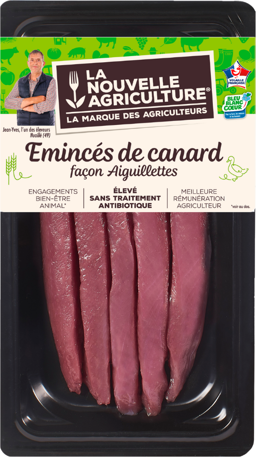 Pack produit d'Émincés de canard façon aiguillettes Bleu-Blanc-Cœur La Nouvelle Agriculture