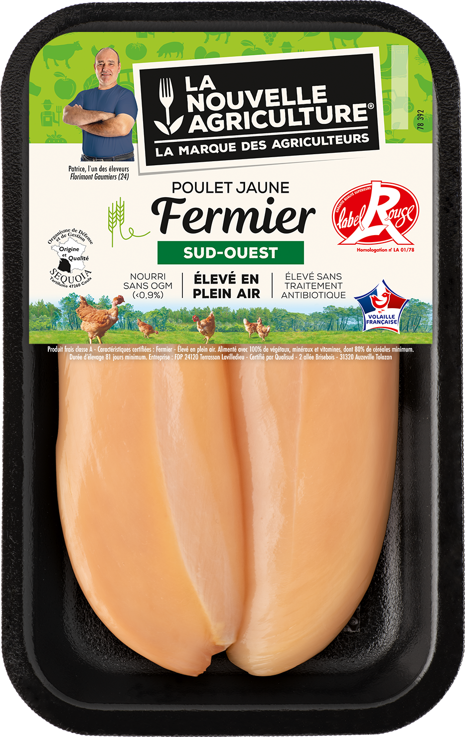 Pack produit de Filets de poulet Fermier Label Rouge La Nouvelle Agriculture