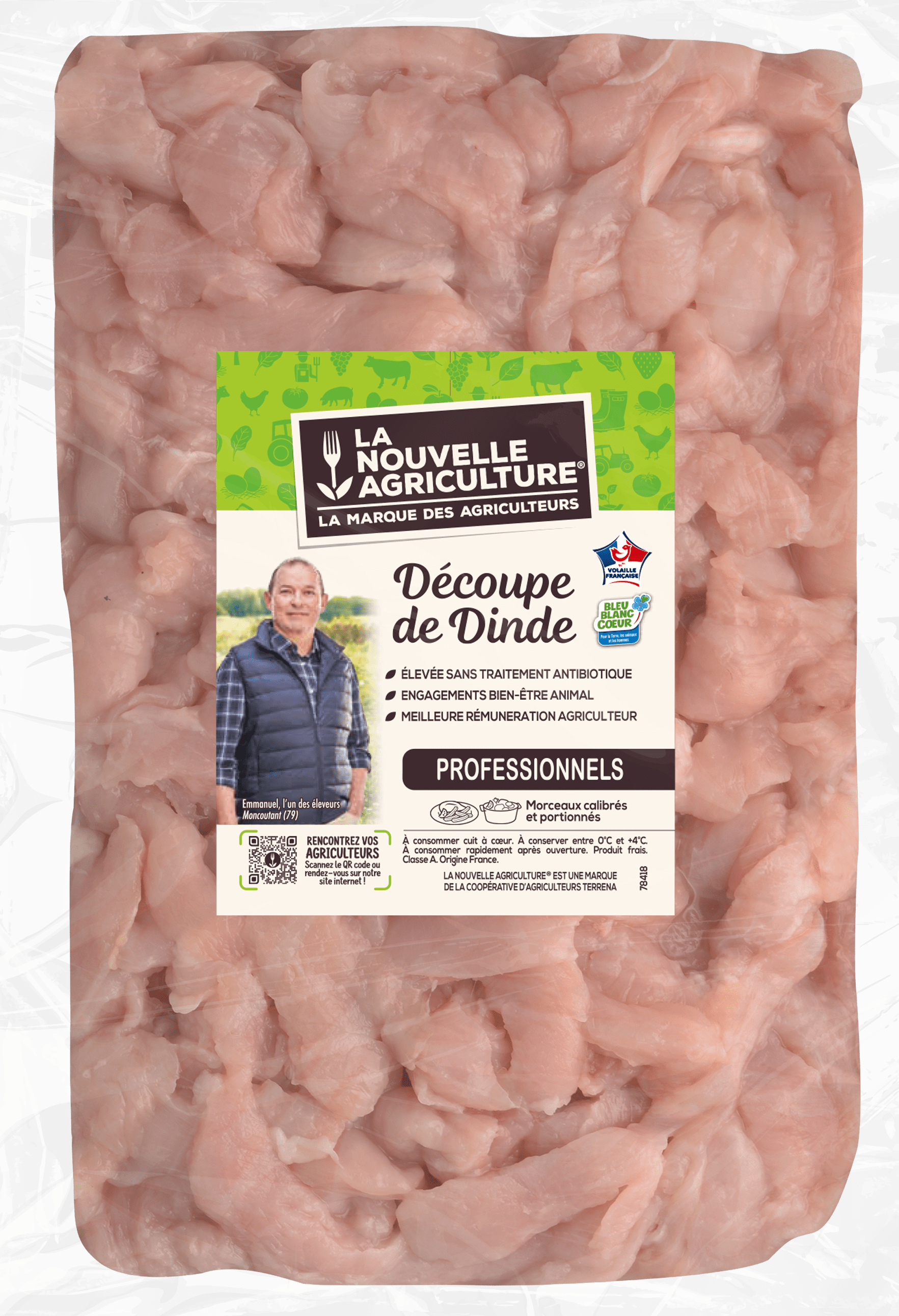 Pack produit d'émincé de cuisse de dinde gamme professionnelle La Nouvelle Agriculture